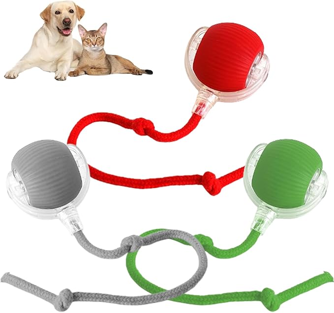 2025 New Interactive Dog Cat Toys Balls, Rolling Ball for Dogs, 360° Smart Automatic Rolling Pet Ball, Electric Dog Balls Toy, Fast Moving, for Indoor Cat and Dogs