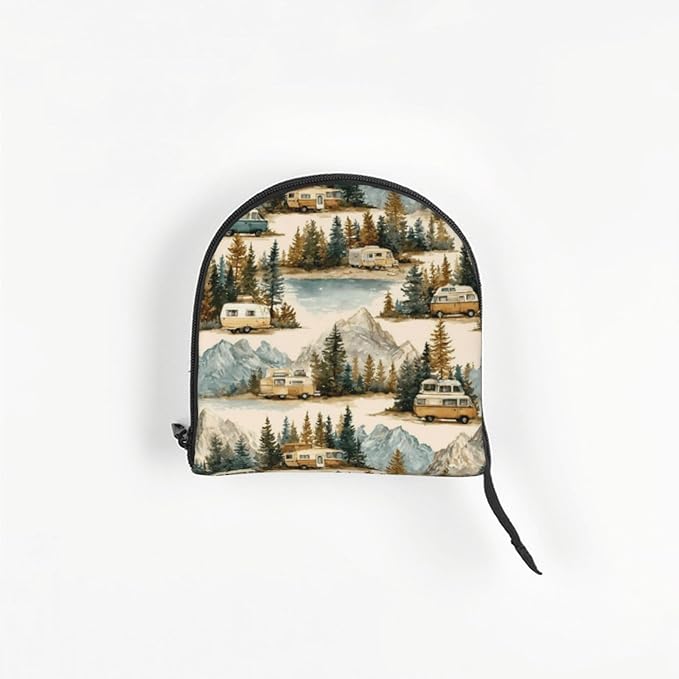 Camping Caravan (2) Print Foldable Pet Tote Bag, Shoulder Carrier for Small Dogs and Cats