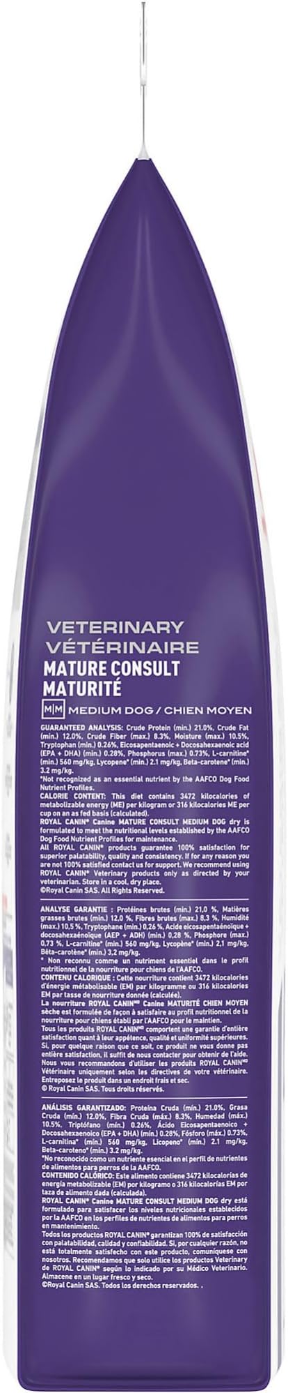 Royal Canin Veterinary Diet Canine Medium Mature Consult Mature Dry Dog Food, 19.8 lb Bag