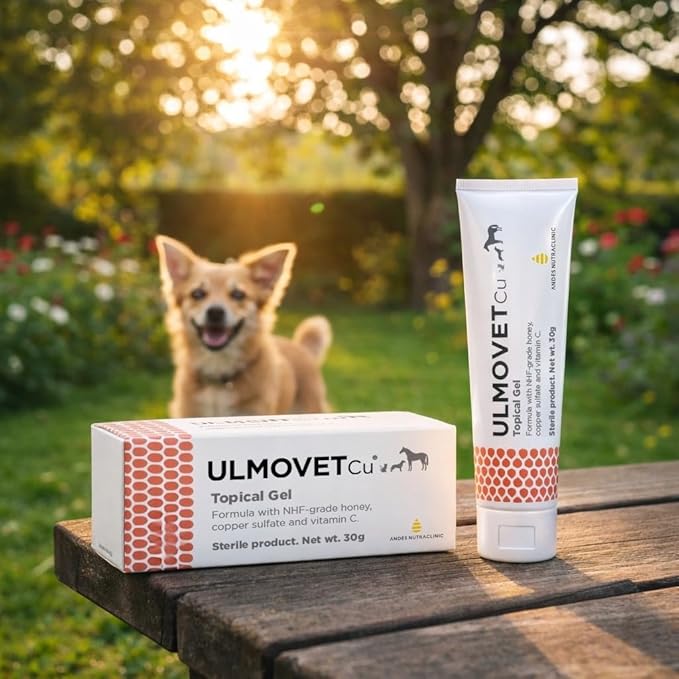 Ulmovet CU Natural Topical Gel for Pets – with Ulmo Honey (Eucryphia Cordifolia), Copper Sulfate & Vitamin C – Gentle Skin Care & Hydration for Pets – 1.06 oz