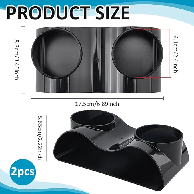 FINGERINSPIRE 2Pcs Curved Dual-Cave Aquarium Hideout 6.9x3.5x2.2inch Black Plastic Fish Hideout Shrimp Cave for Aquatic Pets Habitat Plastic Aquarium Tunnel Underground for Fish Aquatic Decor