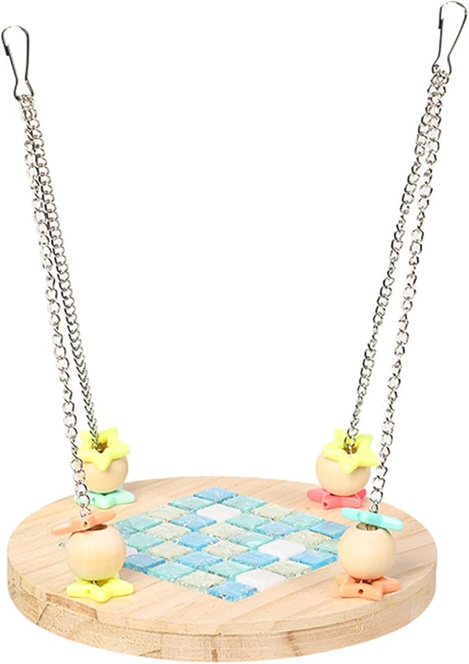 Peiiwdc Pet Hanging Hammock with Crystal Cooling Plate for Hamster Bird Cage Cooling Bed Small Pet Swing Accessory Animal Swing