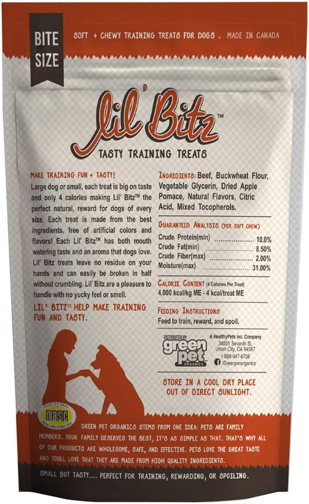 Soft & Chewy Training Treats for Dogs, Bite Size Reward Treats for Training & Positive Reinforcement, Grain Free Dog Treats Made with Real Beef, Hickory Smoked Beef Flavor, 6 Pack (4 oz Each)