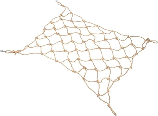 NUOBESTY Parrot Climbing Net Hemp Rope Bird Hanging Hammock Ladder for Small Pets Hamsters and Birds with Hooks Chewable Play Gym Accessory