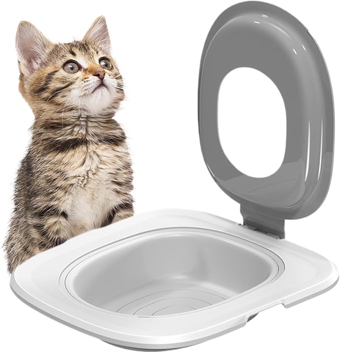 Cat Toilet Training Kit - Poratble Cat Toilet Cleaning Trainer, Eco-Friendly Toilet Litter Box Trainer | Reusable Sand Box Cat Trainer, Easy to Use Cat Toilet Trainer for Hygienic Pet Cleaning