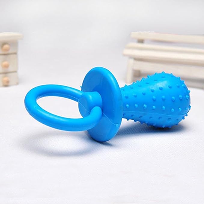 3Pcs Blue Dog Pacifier Chew Toys, Mini Bite Resistant Bell Shape Rubber Pacifier Pet Dog Puppy Molar Chew Training Toy, Puppy Pacifier,Bell Chewing Playing Training Toys