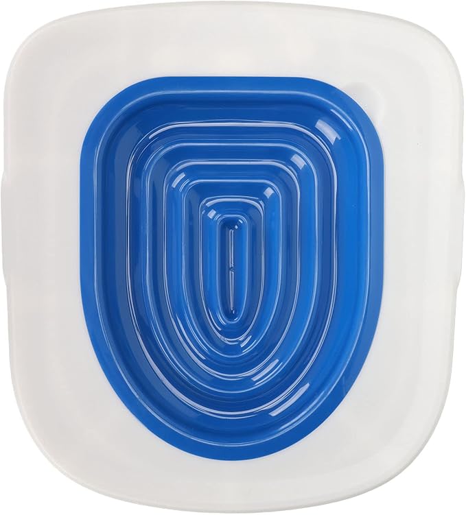 Cat Litter Toilet Cat Litter Training Kit, Universally Designed, Reusable, Ecofriendly Trainer, Includes Training Mat and User Manual. (White Tray, 1 Blue Inner Support)