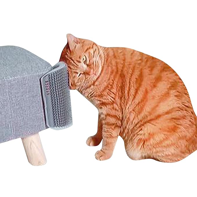 Miwoowim Cat Self Groomer, Extended (6.1"), 2 Pack, Pink, Wall Corner Self Grooming Brush for Indoor Cats, Kitten, Long Short Fur, Massage Comb