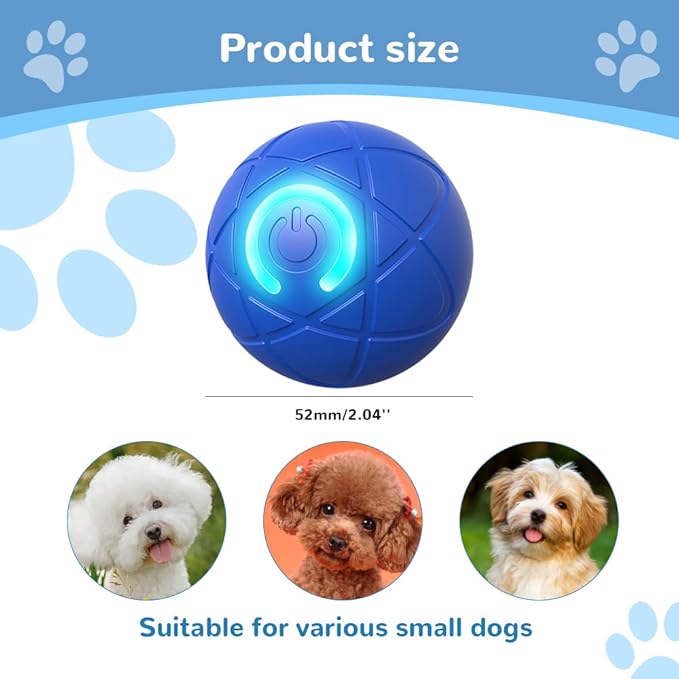 Interactive Dog Toys for Small Dogs, Dog Balls Cat Toys Rolling Ball for Puppy Small Medium Dogs and Cat, Self Moving Jumping Bouncing and Rotating Toy to Keep Them Busy (Orange)