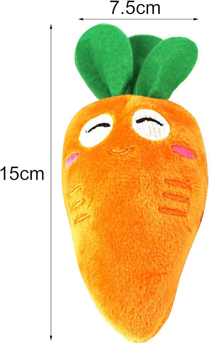 Bluelanss Soft Puppy Pet Supplies Cute Carrot Plush Chew Squeaker Sound Squeaky Toys for Dog Cat Birthday Xmas Gifts (Orange)