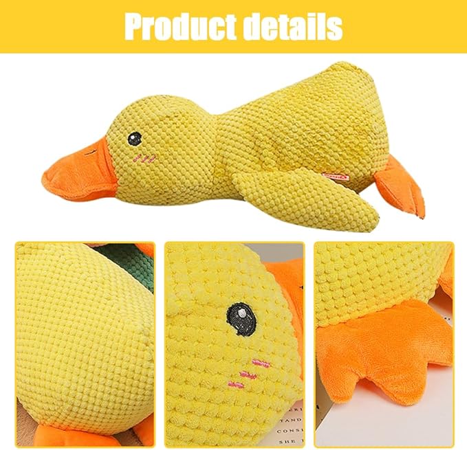 Calming Duck Dog Toy for The Mellow Pets,2025 Upgrade Squeak Dogs Toys Yellow Best Friends, Stuffed Duck Dog Toys for Small Cats Indoor Puppy Essentials (Green Pink)