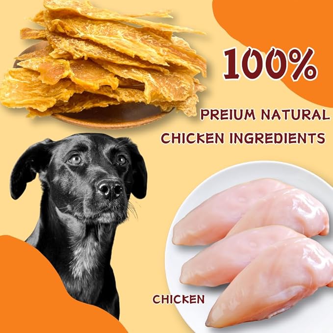 Air-Dried Chicken Jerky Dog Treats, High-Protein & Grain-Free Tender Snacks, All Natural Single Ingredient Training Reward for All Dogs, 5.29 Ounce (3 Pack x 5.29 Ounce(Pack of 3),Chicken)