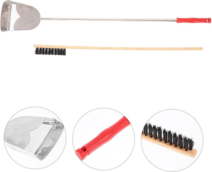 Mikikit 2pcs Bird Cage Accessories Kit Cleaning Brush Shovel for Pet Bird Small Animal Cage Chicken Coop Cleaner