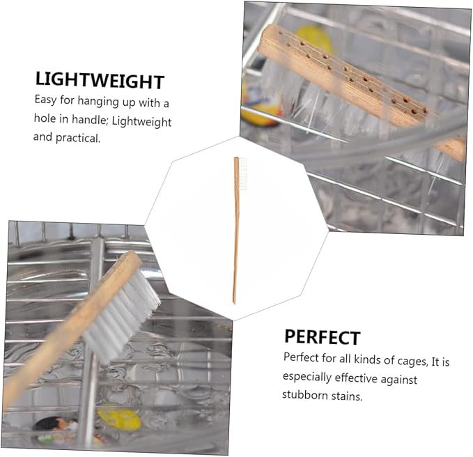 Bamboo Birdcage Brush Bird Droppings Cleaning Tool Long Handle Brush Cage Bird Supplies