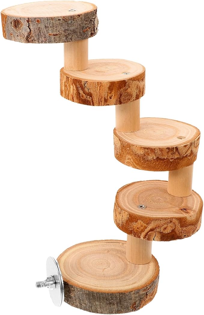 Wooden Pet Ladder Toy for Hamsters Dwarf Hamsters Safe Climbing Accessory for Bird Cages Encourages Exercise Coordination Smooth Finish Easy to Space-Saving Design