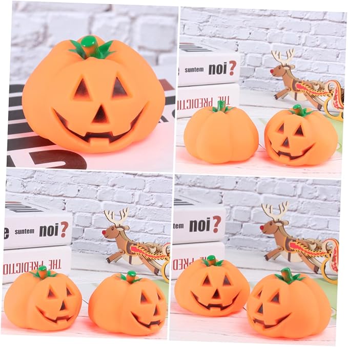 ABOOFAN 6 Pcs Halloween Toys Lighted Pumpkin Dogs Teething Toy Stuffed Animals for Babies Aggressive Chewers Toy Cat Chewing Toy Talking Pumpkin Black Pumpkins Infant Toy Ghost Pet Baby