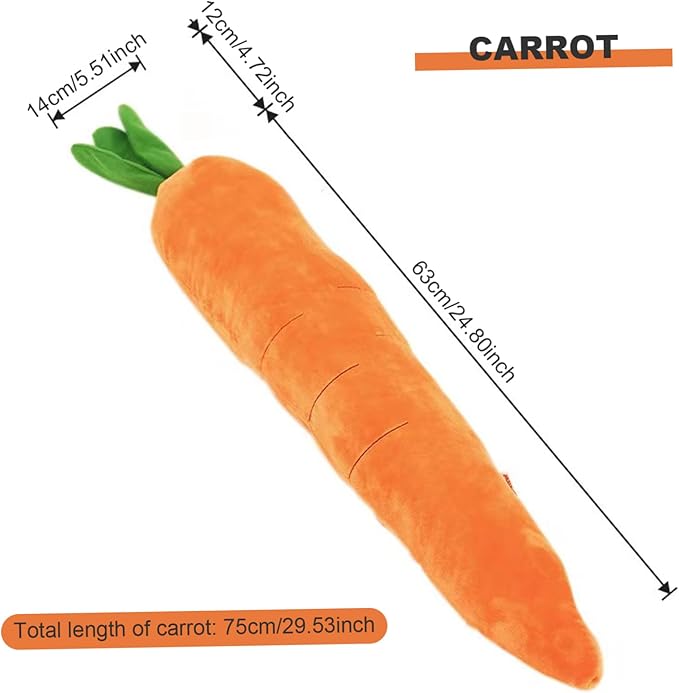 Dog Toys 29.5 Inch Large Squeaky Dog Toys for Boredom Cute Carrot Shape Plush Dog Chew Toys Soft Puppy Toys Interactive Dog Toys Dog Toys