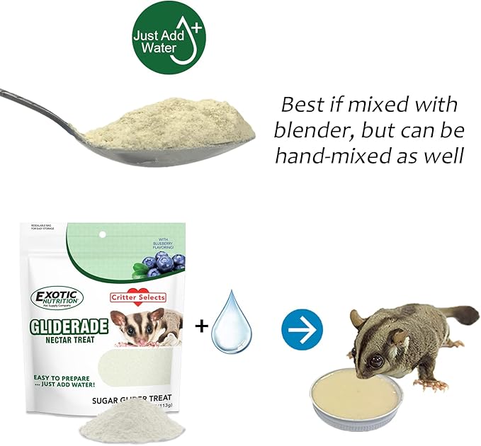 Gliderade Nectar - Vitamin-Enriched Healthy Nectar Supplement - Powdered Mix - Provides Necessary Carbohydrates for Sugar Gliders (4 oz.)