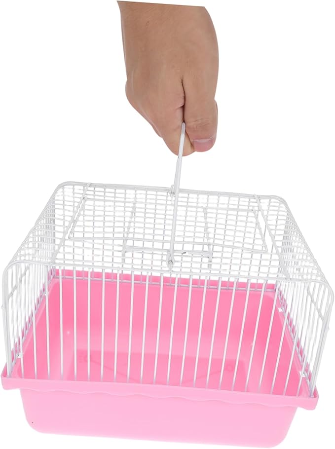 KESYOO Portable Birdcage Bird Carrier Portable Bird Cage Small Cage Mouse Habitat Lightweight Birdcage Small Animal Carrier Pink Abs