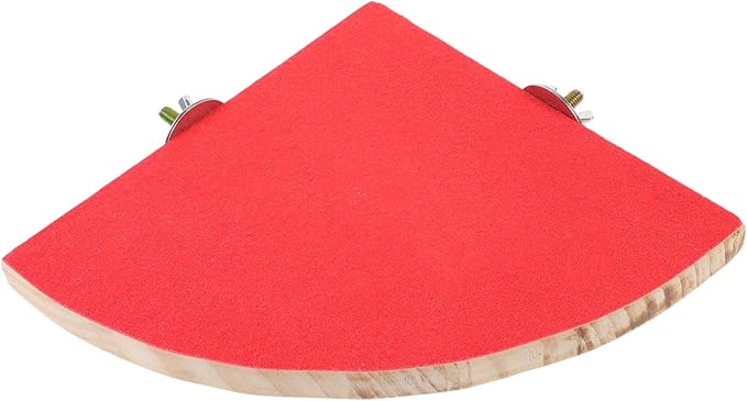 Fan Shape Frosted Wooden Pet Cage Platform for Small Animals Decoration for Hamsters Parrots Squirrels and Gerbils Durable Chew Design Random Color