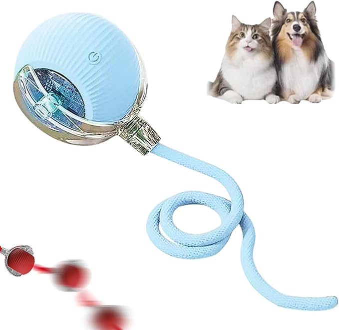 Interactive Cat Toy, 2026 New Cat Toy for Indoor Cats, Intelligent Rolling Ball Toys, Kitten Toys for Bored Indoor Cats/Dogs (Blue)