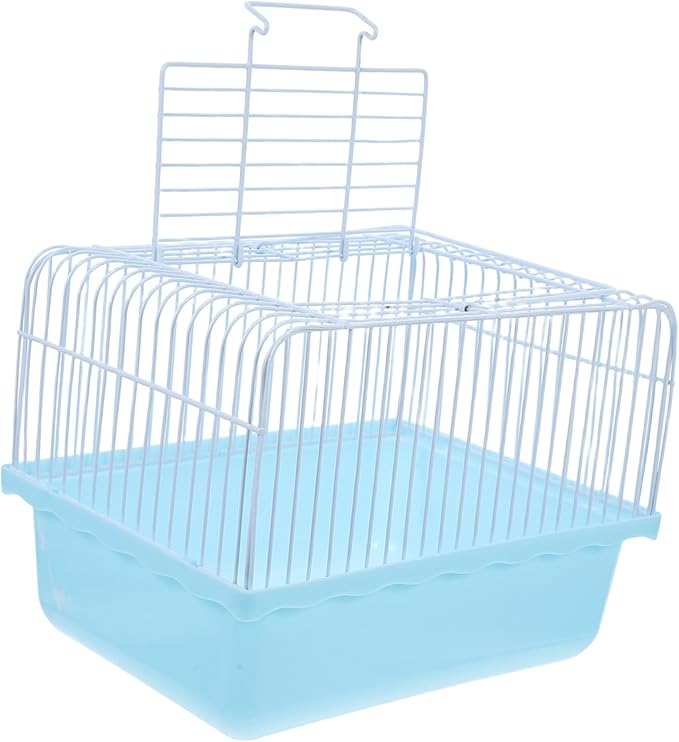 Happyyami Portable Bird Travel Cage for Small Animals Compact Carrier for Parakeets Lovebirds and Cockatiels Transparent Observation Window for Travel and Home Use
