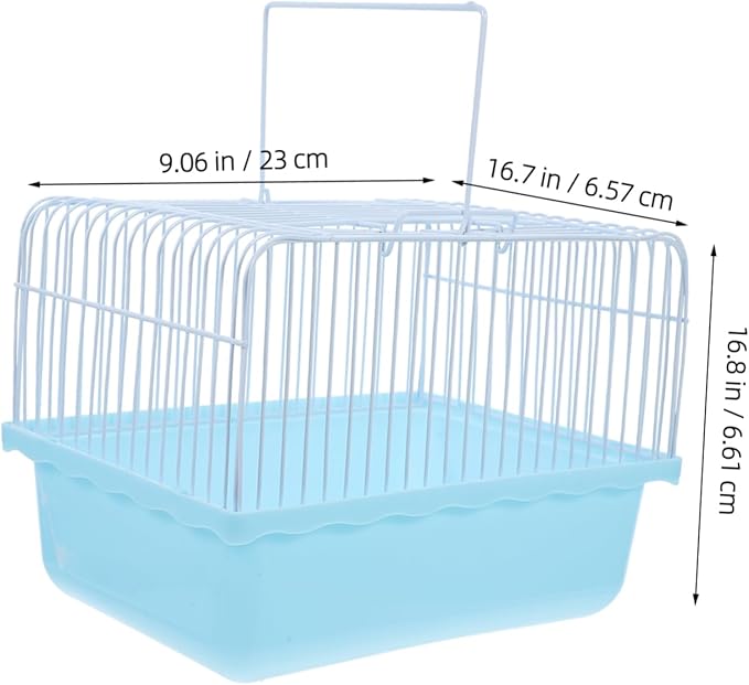 SUPVOX Portable Small Bird Travel Cage Lightweight Carrier for Lovebirds Parakeets and Cockatiels with Transparent Observation Window Versatile Indoor Outdoor Use for Small