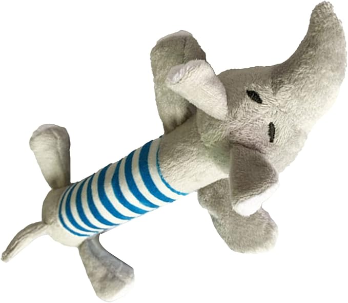 Zerodis Soft Stuffed Animal Shape Dog Chew Toy, Teeth Grinding Toy for Puppies and Cats, Fun Interactive Game (Elephant)