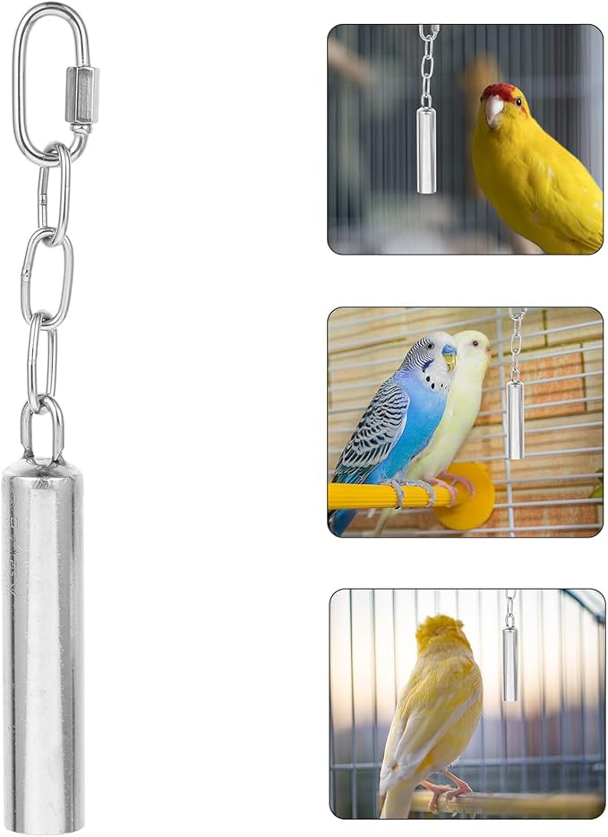 Hemobllo Hand Shaking Bell Parrot with Stainless Steel Bell for Birdcage Hanging Squirrel and African Grey Chewing for Cage Activity and Play