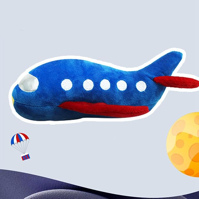 Chew Toys, Plane Plush Dog Squeaky Chew Toys for Cleaning Teeth, Bite Resistance Pet Chew Toys for Dogs Puppies Cats
