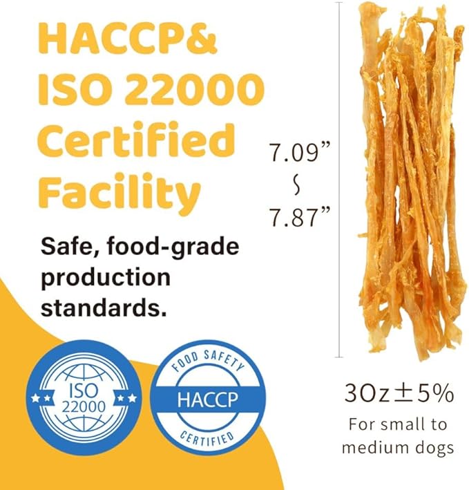 iPaw Turkey Tendons for Dogs, Single Protein, Hypoallergenic, All Natural Human Grade Puppy Chew, Rawhide Alternative Dog Treats, 1 Pack Strip (Large)