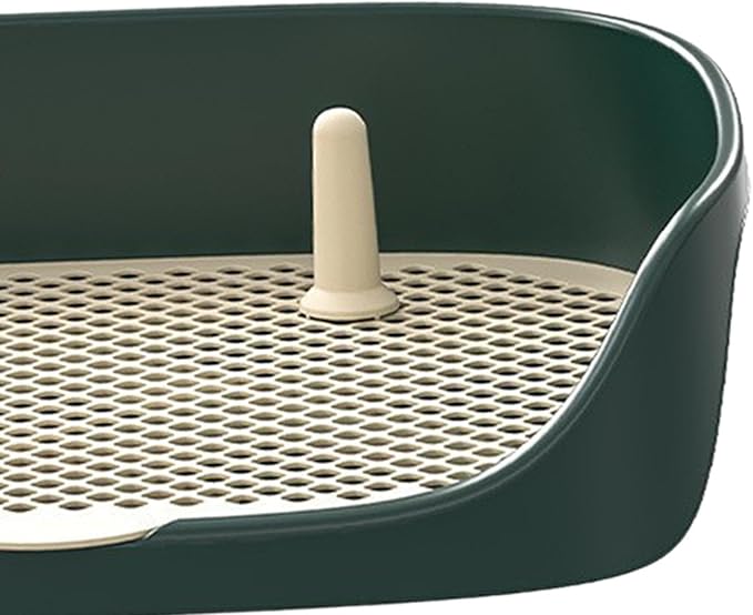 Pet Dog Toilet Puppy Training Potty Tray Portable for Cat Training Pad Holder with Protection Wall Litter Box Trainer Corner, Green L