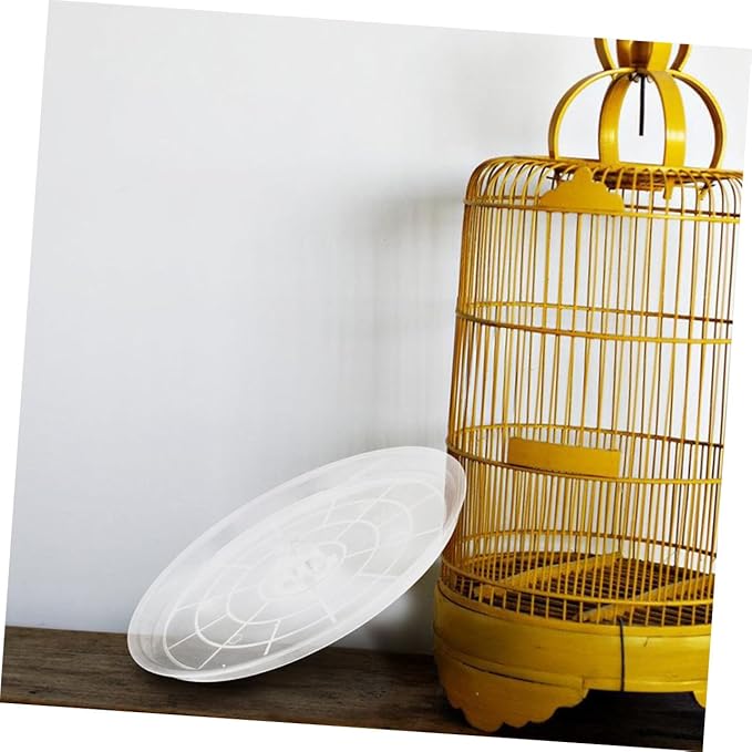 Happyyami 2pcs Transparent Bird Cage Tray Replacement for Parakeet and Small Birds Durable Plastic Litter Holder with Smooth Surface Easy Installation for Hamsters and Cage Maintenance
