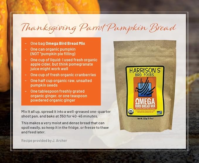 Harrison's Bird Foods Certified Organic NonGMO Omega Bird Bread Mix