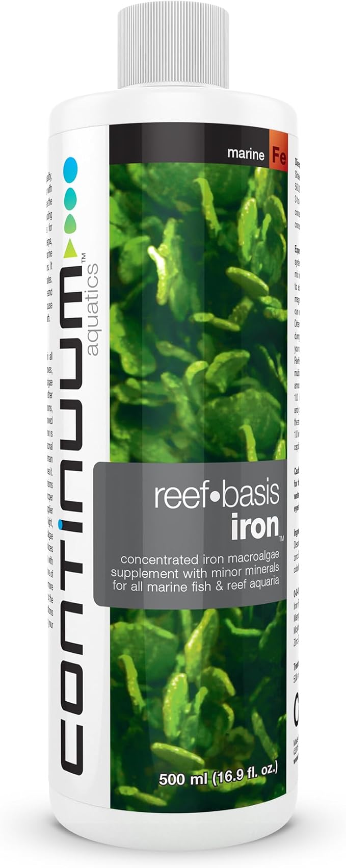 Continuum Aquatics Reef Basis Iron - Iron Macro-Algae Supplement for All Marine Fish and Reef Aquariums, 500 ml