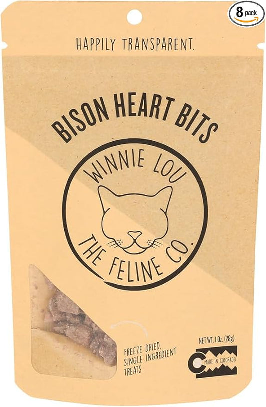 Winni Lou The Canine Company Treats Cat Bison Heart 1 oz (Pack of 8)