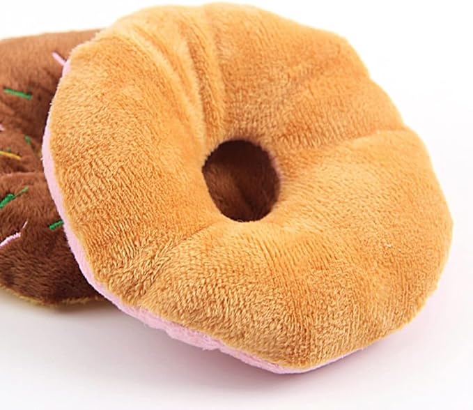 Random Color Pet Toy Donut-Shape Squeaky Squeaker Puppy Dog Pet Cat Kitten Sound Chews Toy Sturdy and Practical Simple and Sophisticated Design