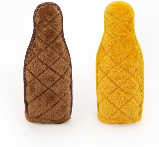 ZippyPaws Z-Stitch® Happy Hour Crusherz 2-Pack - Whiskey and Tequila, Funny Dog Toys for Aggressive Chewers, Durable Plush Alcohol Puppy Toys, Squeaky Toys for Dog Birthday