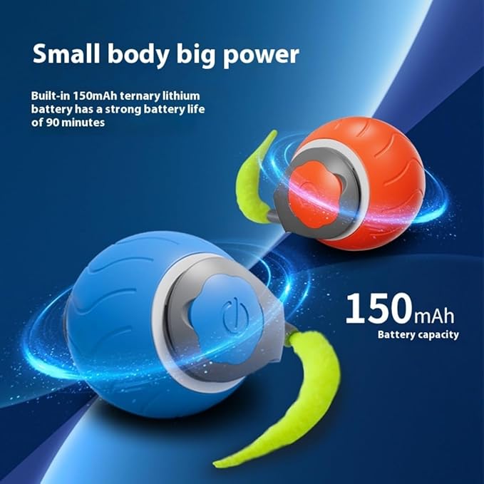 Interactive Automatic Cat Toy Ball with Bionic Tail – USB Rechargeable, Quiet Self-Moving Pet Toy for Indoor Cats