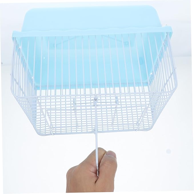 POPETPOP Small Portable Birdcage for Parakeets Lovebirds and Cockatiels Easy to Clean Travel Carrier for Small Animals Versatile Design for Home Travel Use