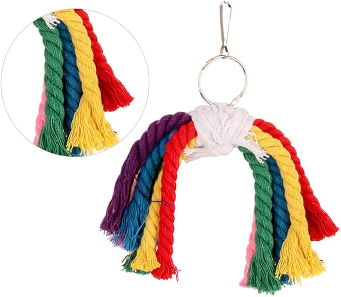 SUPVOX Creative Parrot Cotton Rope Hanging Bite Fun Playing String for Parrots Cockatiels Parakeets Bird Cage Accessory for Chewing Exercise