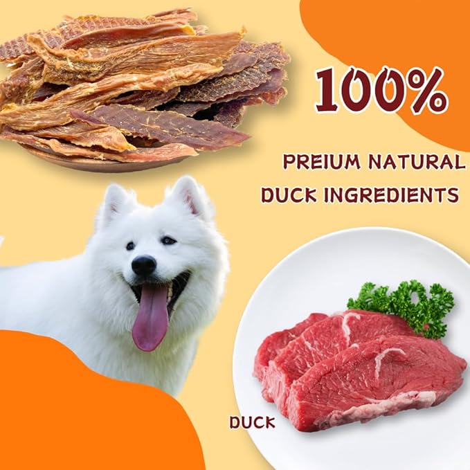 Air-Dried Duck Jerky Dog Treats, Novel Protein & Grain-Free Tender Snacks, All Natural Single Ingredient Training Reward for Sensitive Dogs, 5.29 Ounce (3 Pack x 5.29 Ounce,Chicken)
