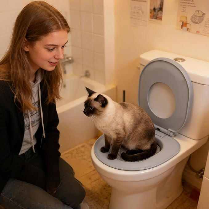 Cat Toilet Training Kit, Removable Urinal System | Toilet Litter Box Trainer for Indoor Use, Home, Apartment, Bathroom, Basement, and Pet Shop Environments