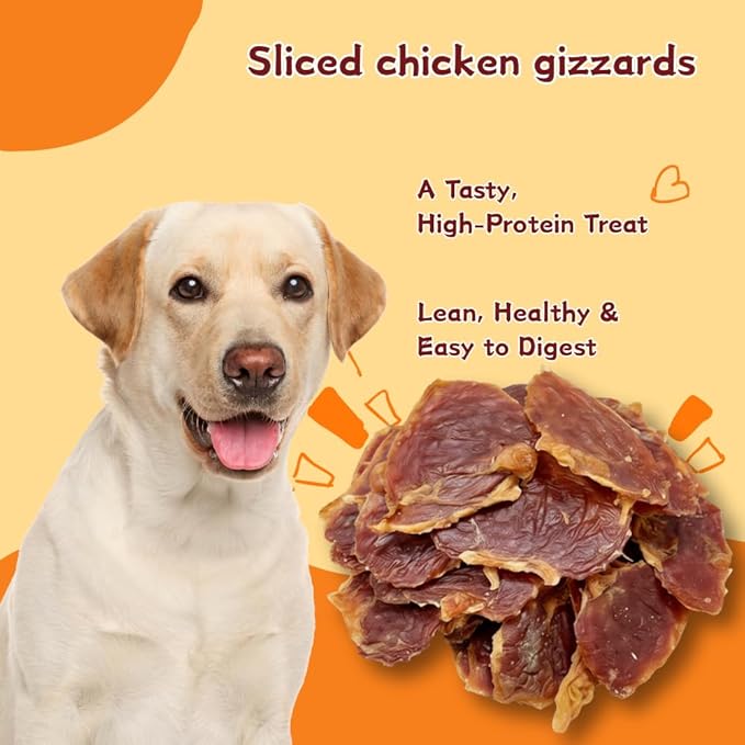 All-Natural Chicken Gizzards for Dogs, A Nutrient-Dense and High-Protein Single Ingredient Treat for All Breeds, Grain-Free,2.65 Pound