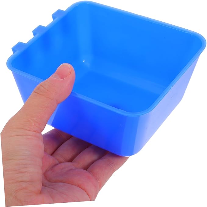 Kisangel 4pcs Hanging Bird Cage Bowls Feeding Cups for Rabbit Chicken Easy Install Water Dispenser Portable Feeder for Birds and Pets Blue