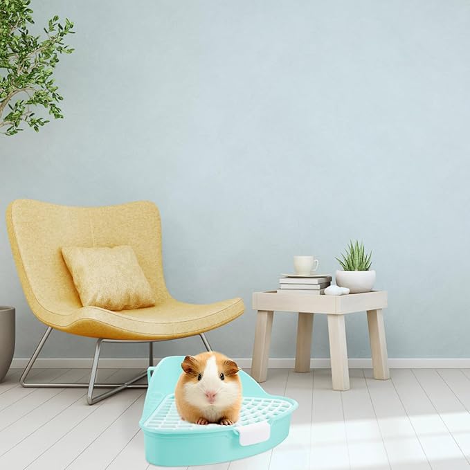 Sosoport Pet Potty Trainer Litter Box Mat for Small Animals Corner Cat Dog Rabbit Guinea Pig Indoor Potty Training Aid