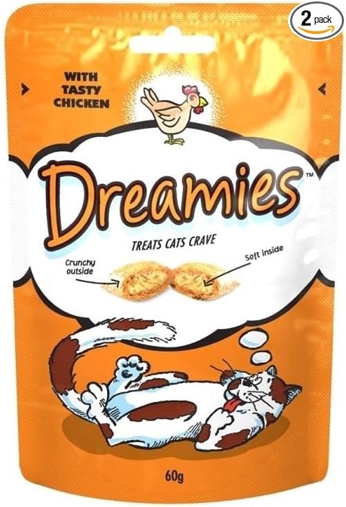 Dreamies Cat Treats with Tasty Chicken (60g) - Pack of 2