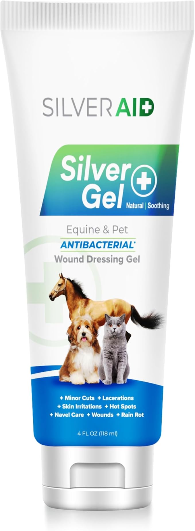 Hot Spot Treatment Gel for Horses Colloidal Silver Wound Care for Cuts, Bites, Rashes, Skin Irritations & Ulcers, Gorse Wound Care Solution, 4.0 Ounces - Vet Recommended & Made in USA