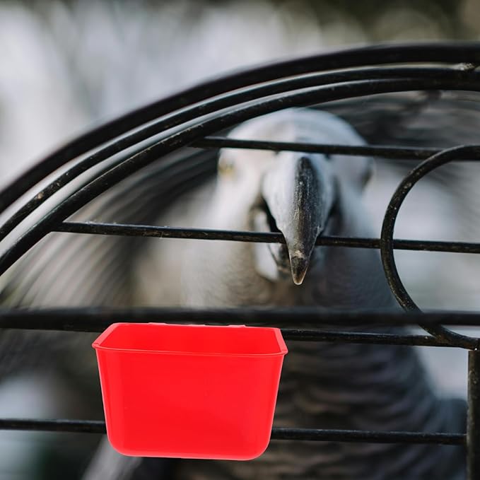 Abaodam 4pcs Thickened Bird Cage Feeding Bowl Versatile Pet Water Cup Crate Food Bowl for Birds Rabbits Poultry