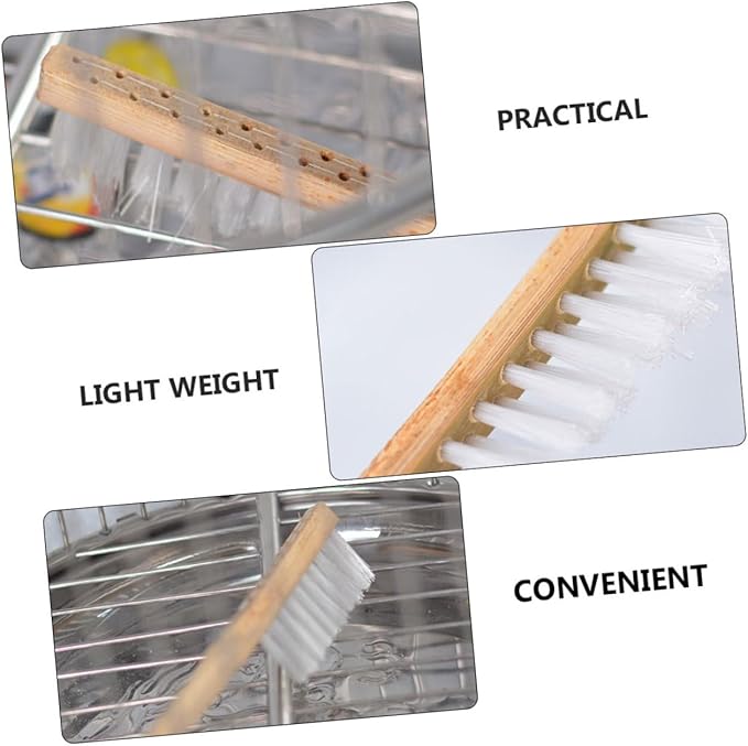Bamboo Birdcage Brush Bird Droppings Cleaning Tool Long Handle Brush Cage Bird Supplies